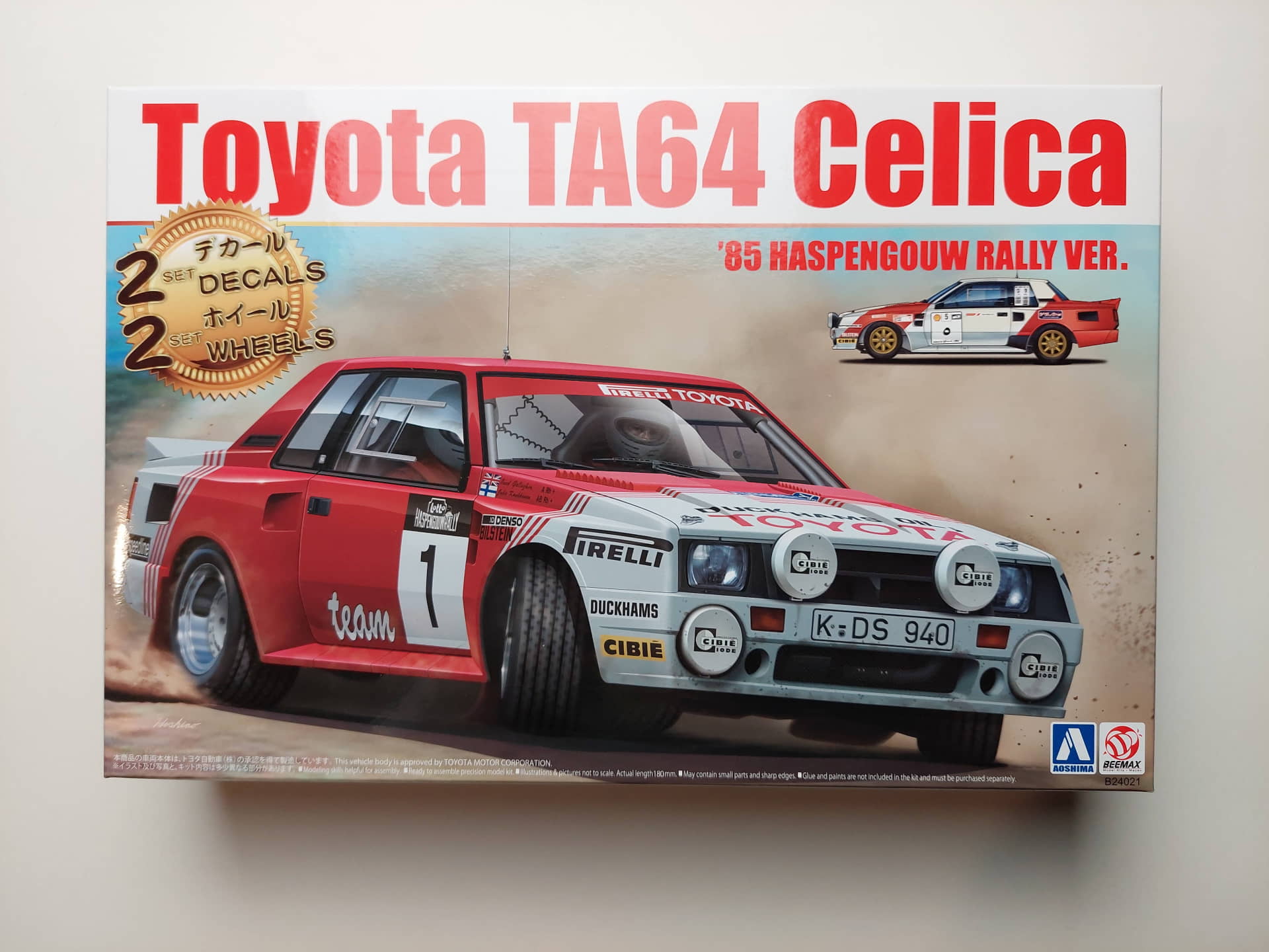 1aabcc5204d2c3cfa5840e97061b5060.jpg 1/24 Toyota TA64 Celica '85 Haspengouw Rally Ver. Сборная модель Beemax B24021