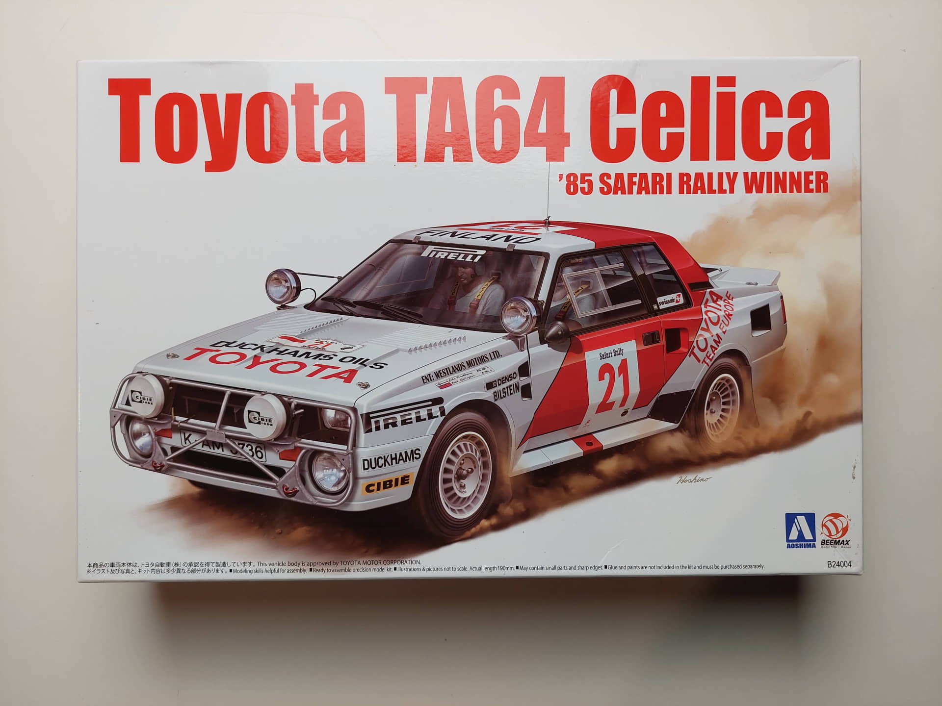 ab9503ef0045076da9cec64dc1bd94b8.jpg 1/24 Toyota TA64 Celica '85 Safari Rally Winner Сборная модель Beemax B24004