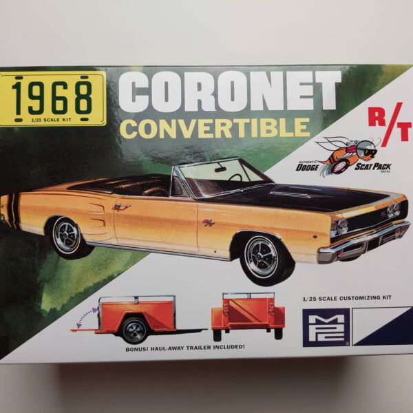 1/25 Dodge Coronet R/T Convertible 1968 with Haul-Away Trailer Сборная модель MPC 978
