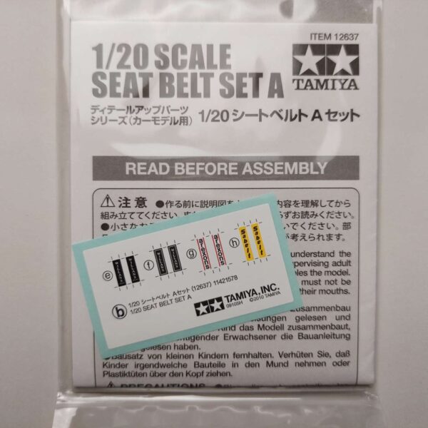 1/20 Seat Belt Set A Tamiya 12637