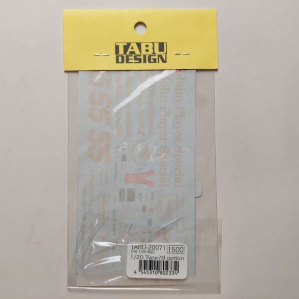 1/20 Lotus Type 79 John Player Special (Tamiya) Option version Декали Tabu Design TABU-20071