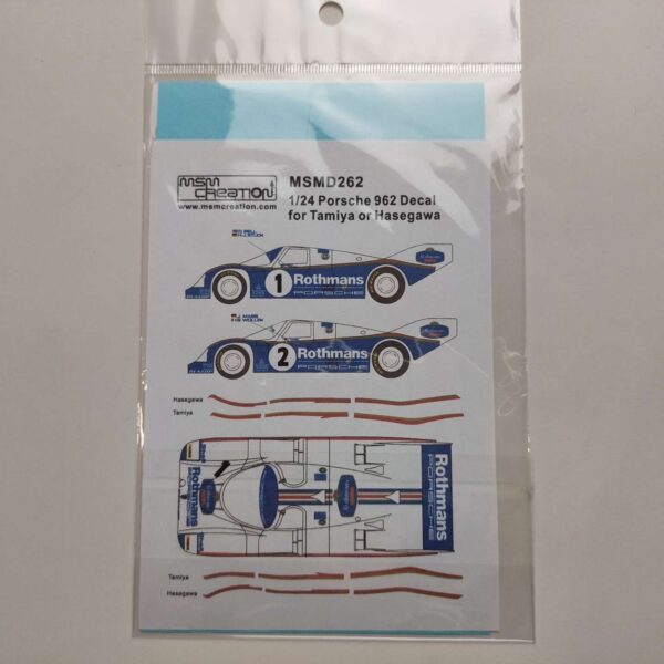 1/24 Porsche 962 1986 Rothmans Декали MSM Creation MSMD262