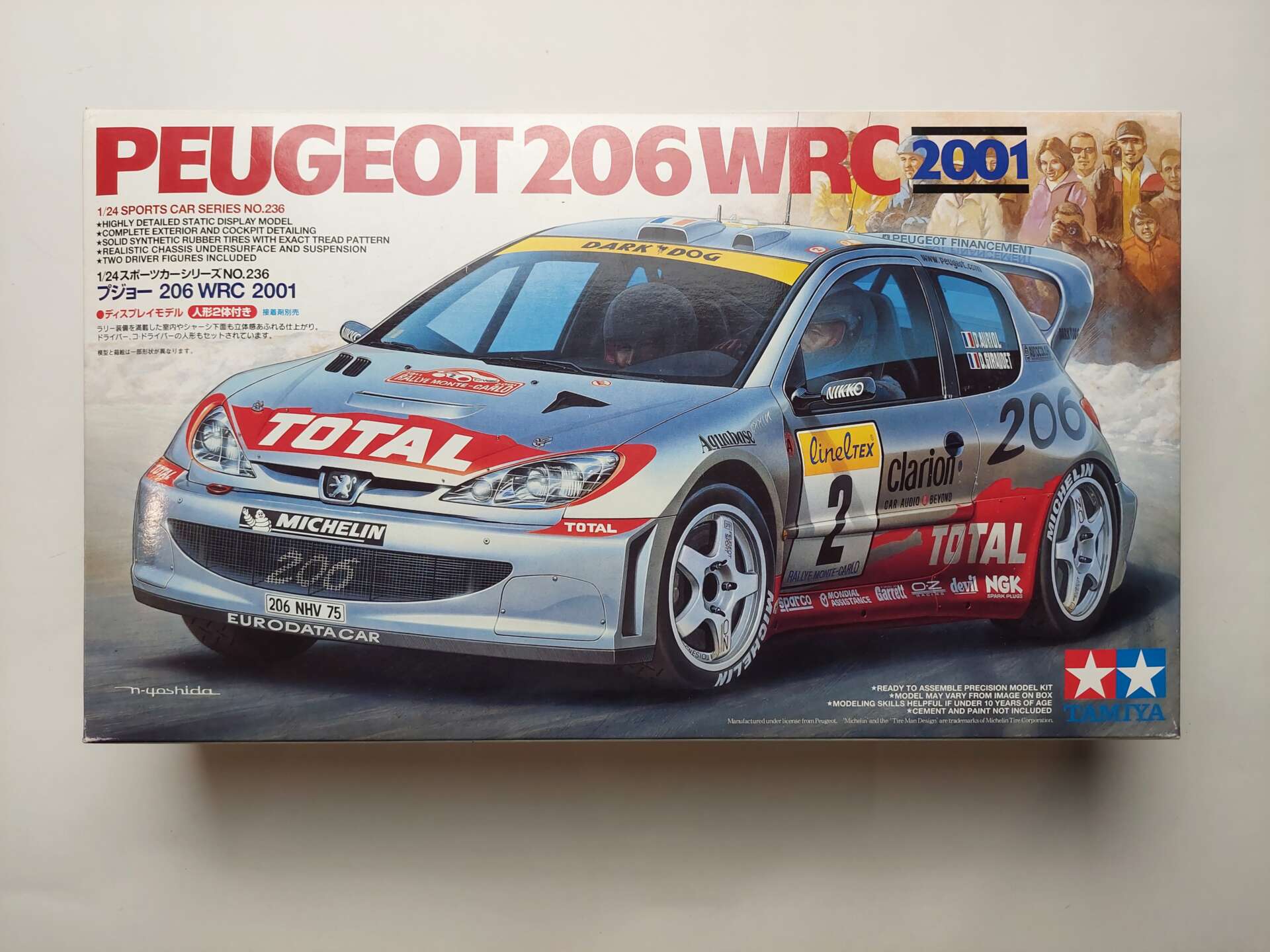 3a4d5243bea928e9ad0cd641e376c8cc.jpg 1/24 Peugeot 206 WRC 2001 Total Сборная модель Tamiya 24236