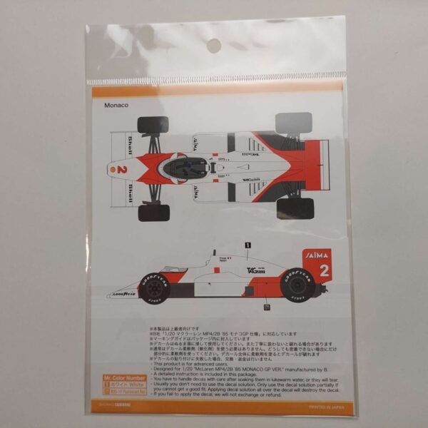 1/20 McLaren MP4/2B 1985 Marlboro (Beemax B20002) Декали Shunko Models SHK-D430