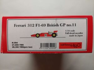 1/24 Ferrari 312 F1-69 1969 British GP no.11 MFH K-094