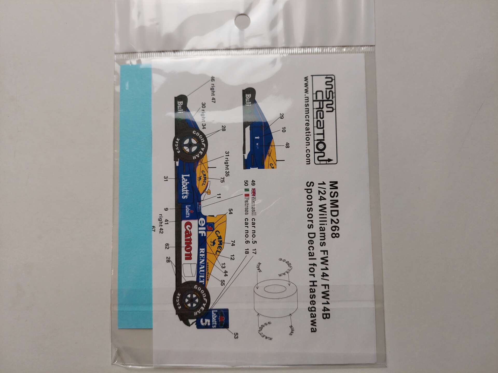 76c734704cc31c4bf1b72cb50c3b1618.jpg 1/24 Williams FW14/14B Canon Декали MSM Creation MSMD268