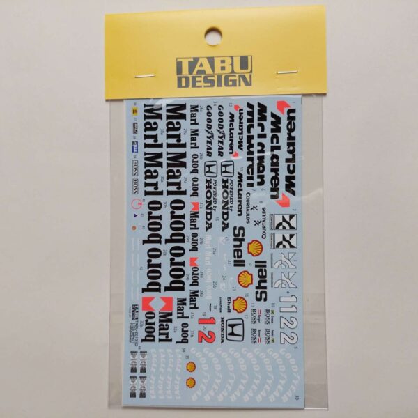 1/20 McLaren MP4/7 Marlboro Fullsponsor Декали Tabu Design TABU-20131D