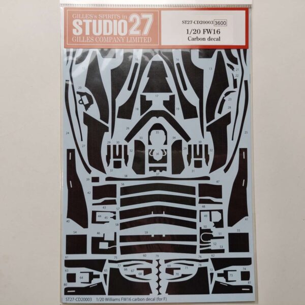 1/20 Williams FW16 Carbon Decal (Fujimi) Декали Studio27 ST27-CD20003