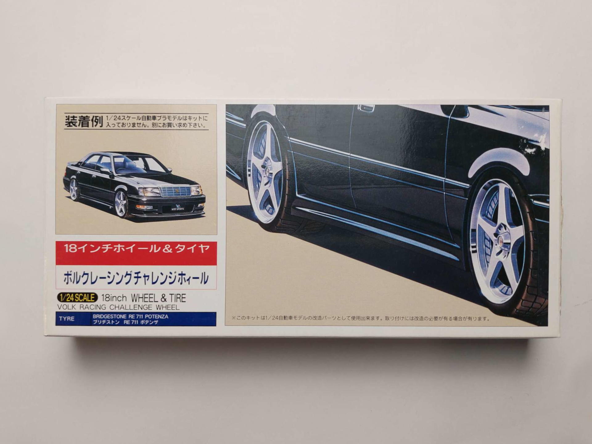 228d6a5b31b14c42e59395eef0d1f3d0.jpg 1/24 18 inch Wheel & Tire Volk Racing Challenge Wheel Fujimi 19179