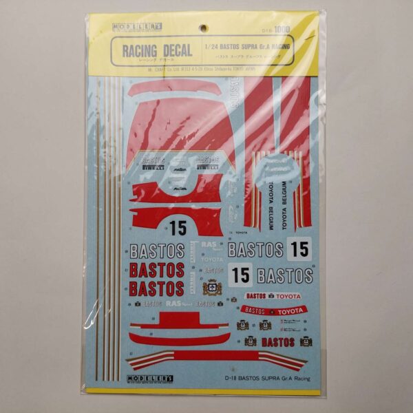 1/24 Toyota Supra Gr.A Racing Bastos Декали Modeler's D18-1000