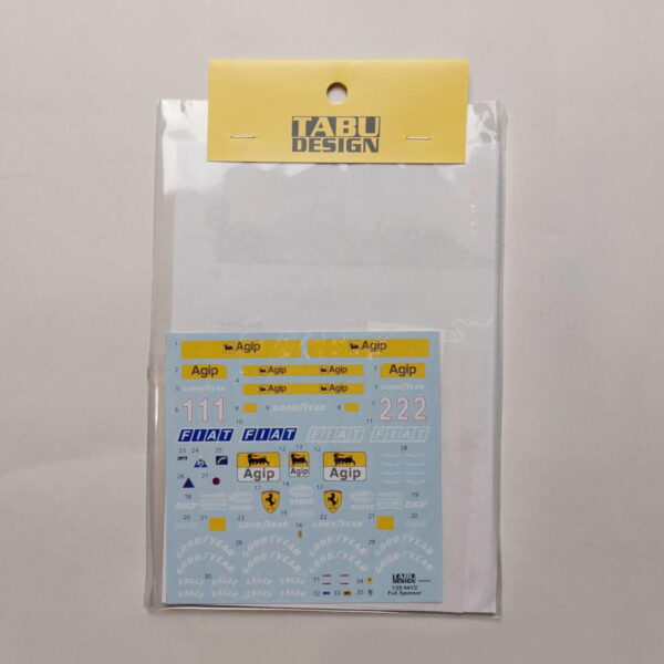 1/20 Ferrari 641/2 Agip (Fujimi) Full Sponsor Декали Tabu Design TABU-20159