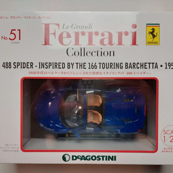 1/24 Ferrari 488 Spider 1950 Inspired by the 166 Touring Barchetta Масштабная модель De Agostini 51