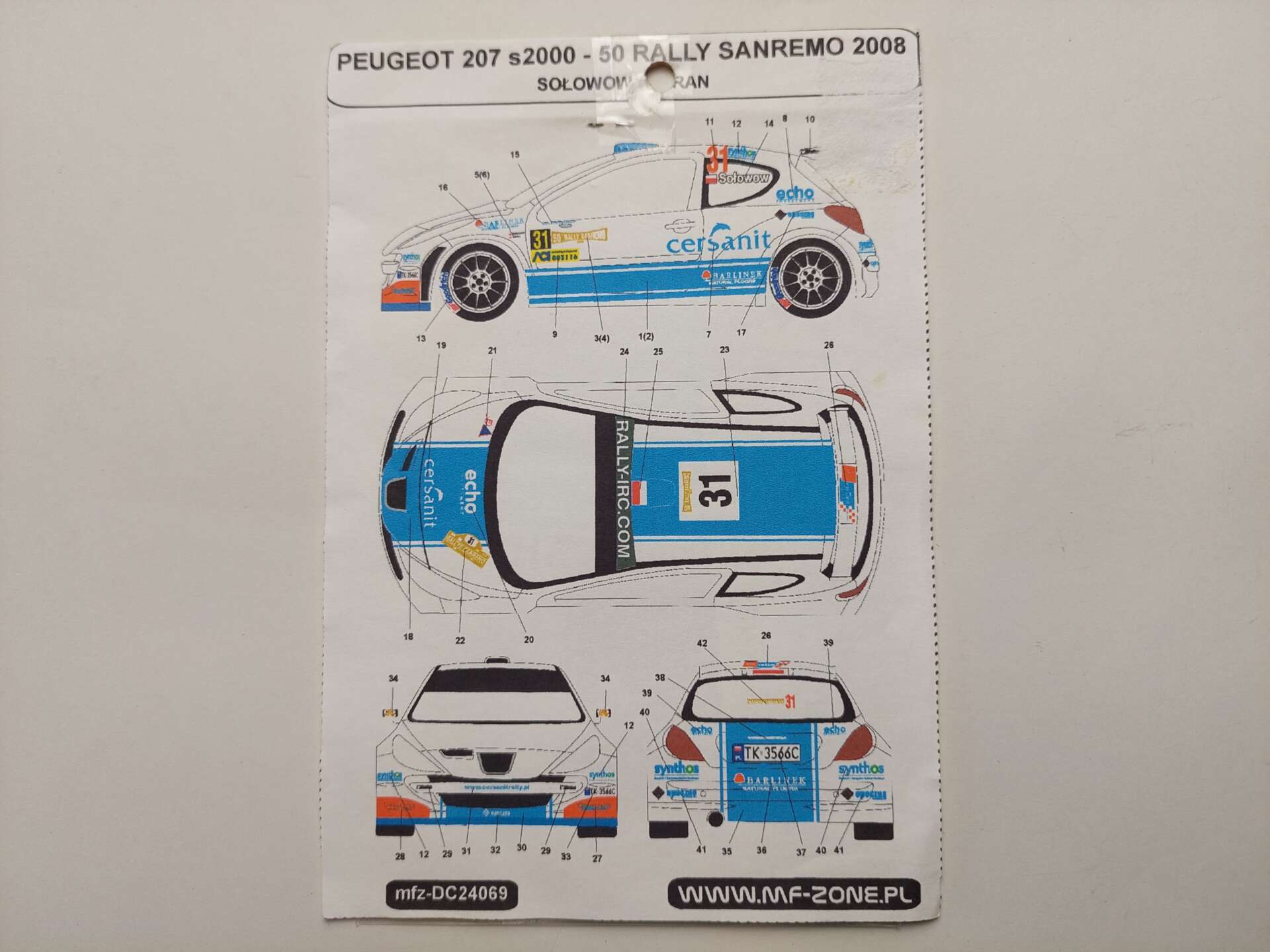 98e630b0f5fc43a1c272b8735c7ea619.jpg 1/24 Peugeot 207 S2000 2008 Rally Sanremo Cersanit Декали MF-Zone mfz-DC24069