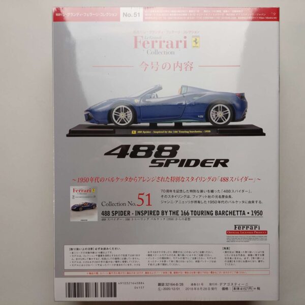 1/24 Ferrari 488 Spider 1950 Inspired by the 166 Touring Barchetta Масштабная модель De Agostini 51