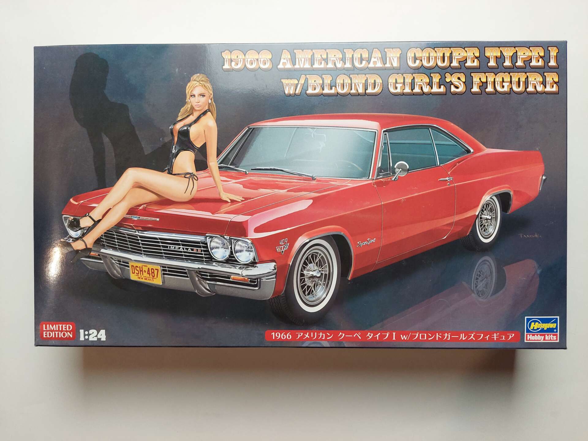 66325ba33f504d59033fb4bc2eb866c5.jpg 1/24 Chevrolet Impala American Coupe Type I 1966 w/ Blond Girl's Figure Сборная модель Hasegawa 52202