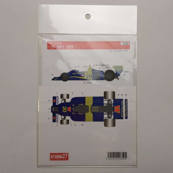 1/20 Wolf WR1 1978 Walter Wolf Racing (Tamiya) Декали Studio27 ST27-DC850