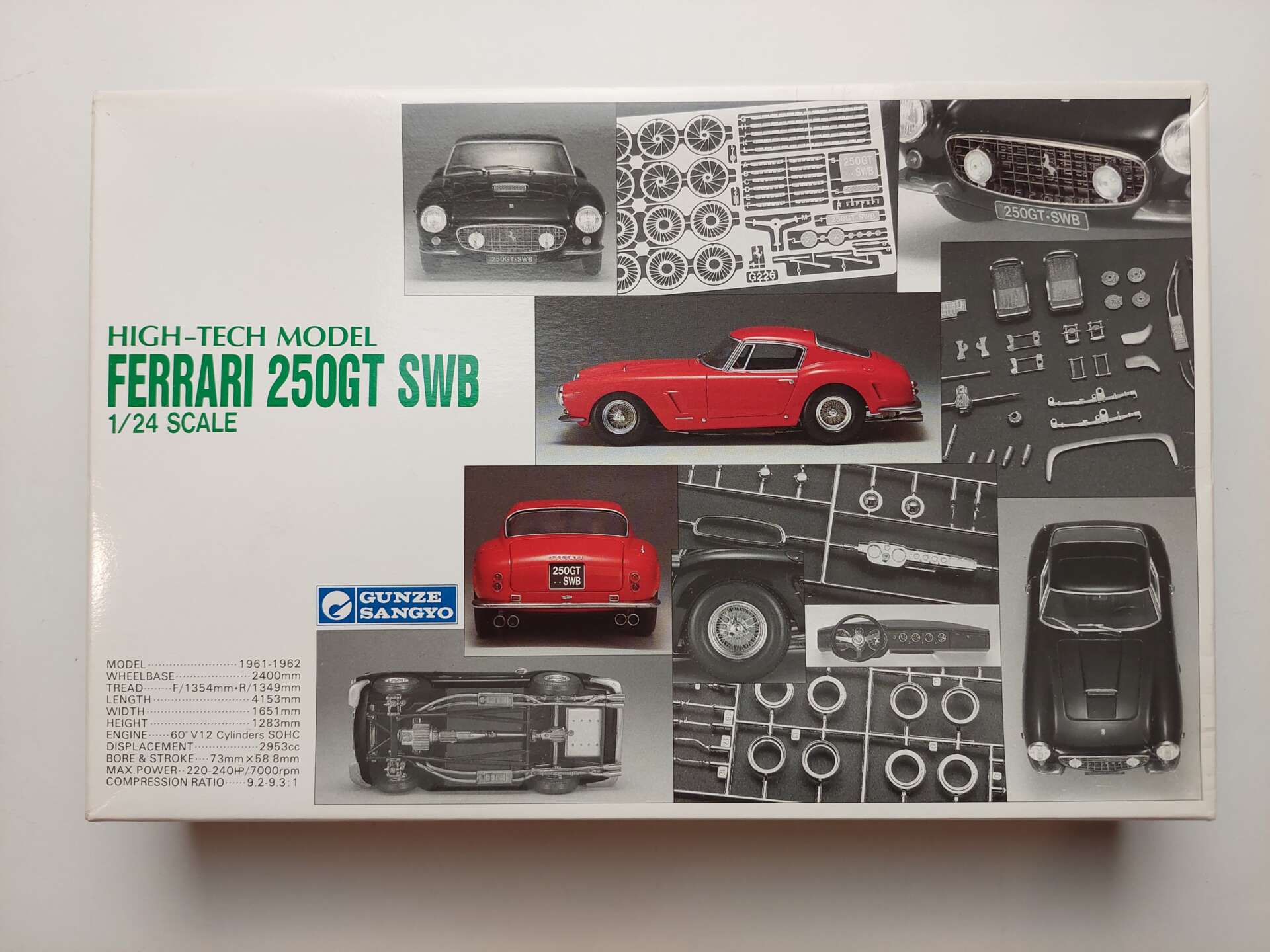b7a21af59f8874e0c54f7af8b12af482.jpg 1/24 Ferrari 250 GT SWB 1961 Сборная модель Gunze Sangyo G-226