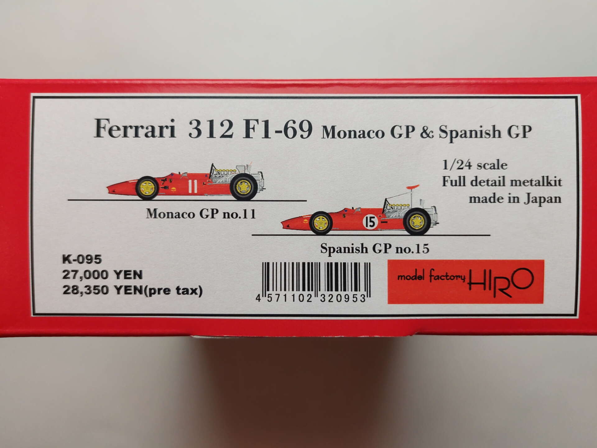 cea7cafe14f0815f098bfd5a98bac579.jpg 1/24 Ferrari 312 '69 Spanish/Monaco GP Сборная модель MFH K-095