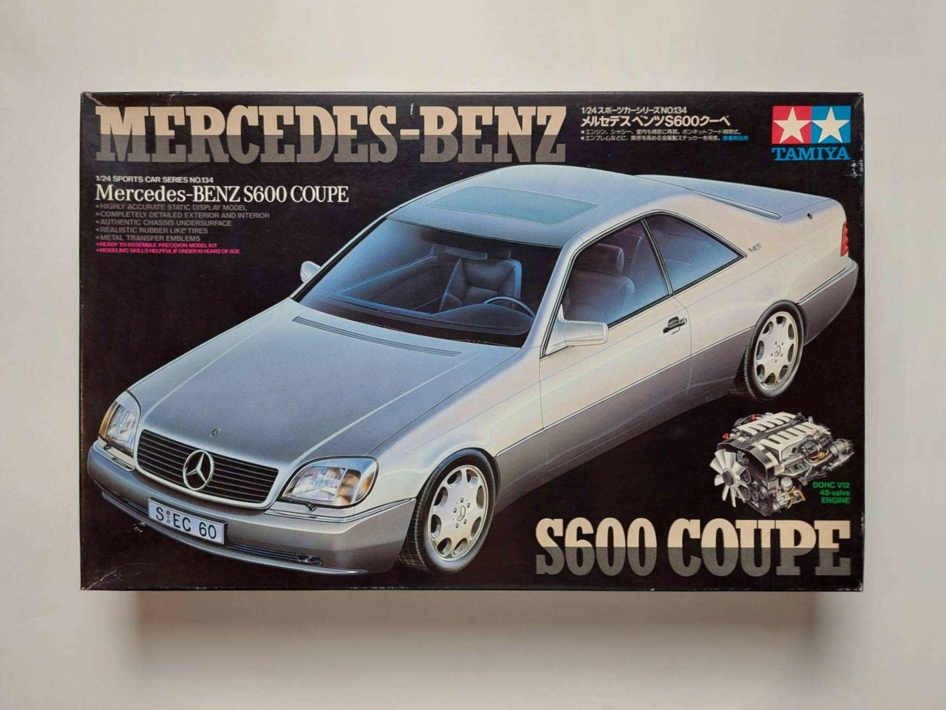 dfd9630d406d4cedd7c5e7aa9b02021a.jpg 1/24 Mercedes-Benz S600 1992 Coupe Сборная модель Tamiya 24134
