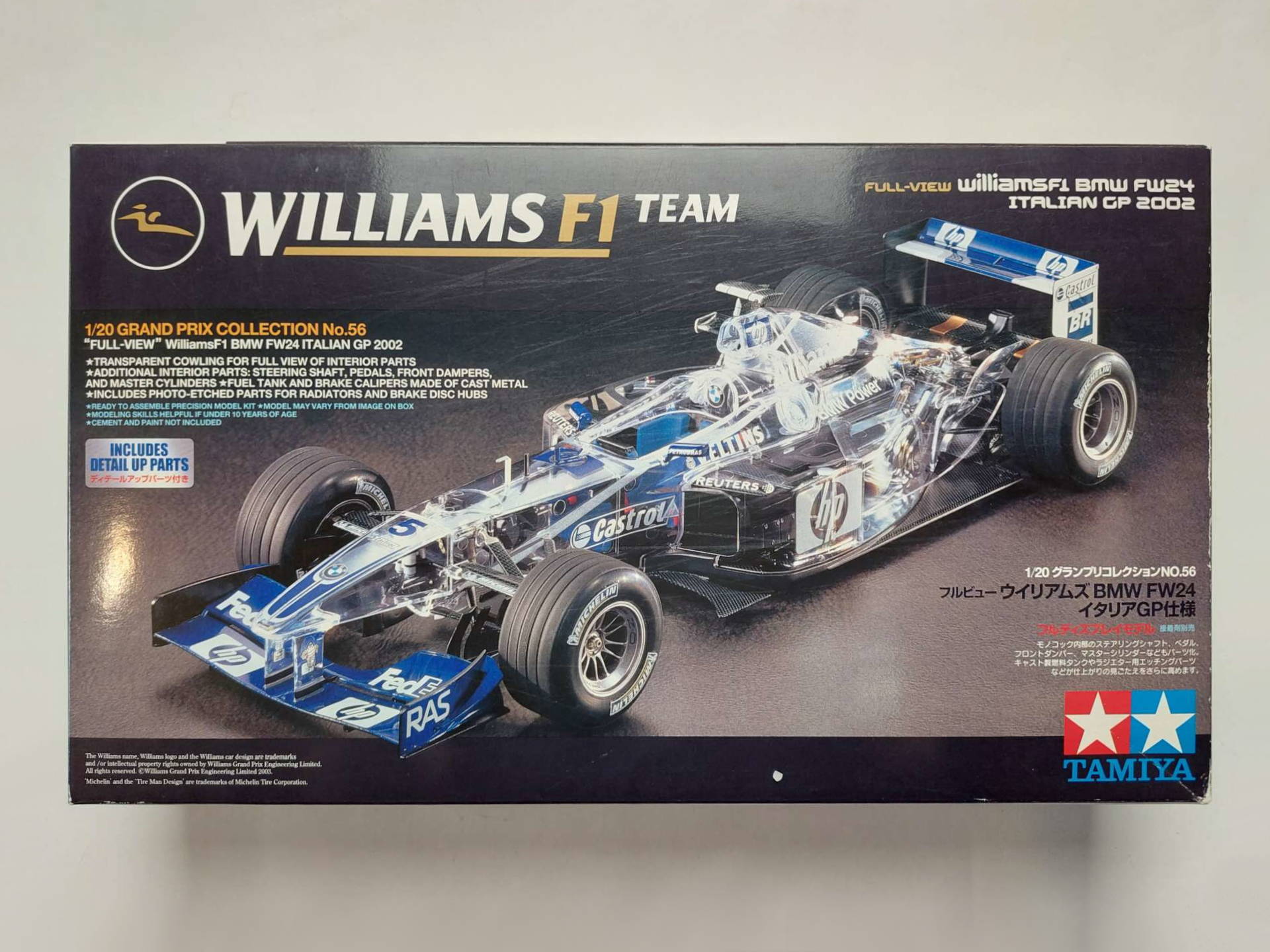 75b8378d8b20b73dfe951e55c7e4f0bb.jpg 1/20 Williams F1 BMW FW24 2002 Italian GP Full-View Сборная модель Tamiya 20056