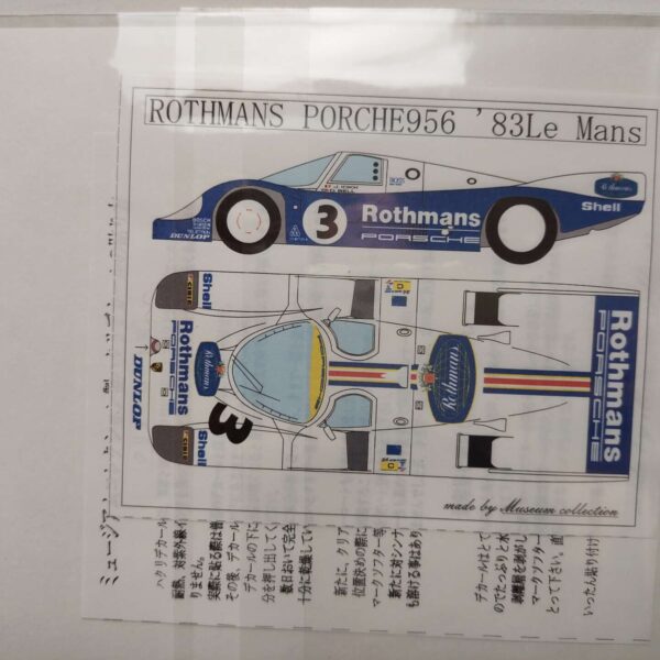 1/24 Porsche 956 '83 Le Mans Rothmans Декали Museum Collection MC-D418