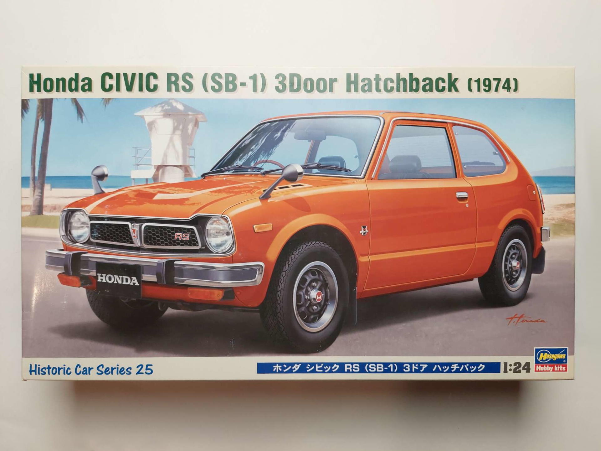 f2ae2514a3e2fcd2d35453ce50b69f49.jpg 1/24 Honda Civic RS (SB-1) 1974 3Door Hatchback Сборная модель Hasegawa 21125